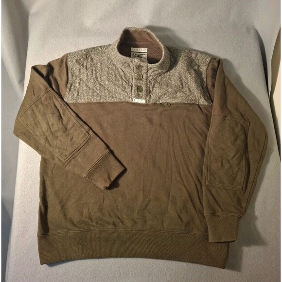 Marc Ecko Cut & Sew Mens XL Military-Like 1/4 Button Green Pullover Sweater - Picture 1 of 7